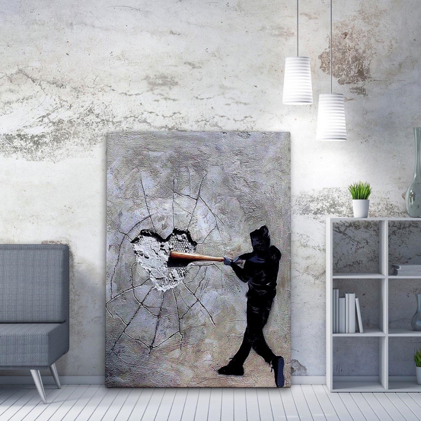 Seinätaulu 100x70 cm harmaa/musta