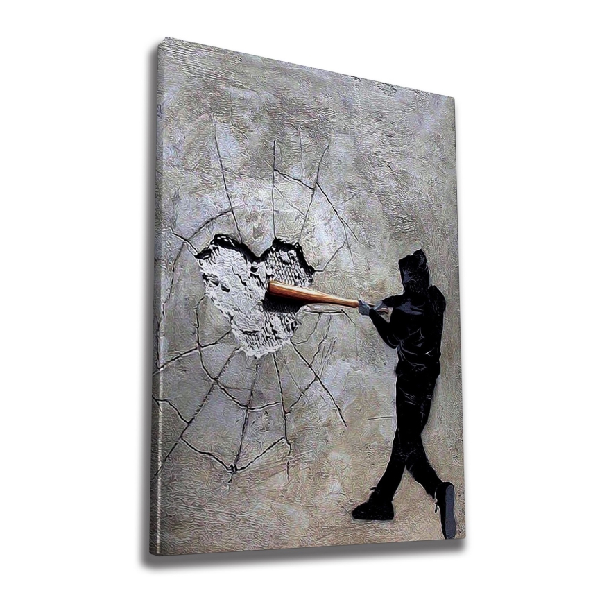 Seinätaulu 100x70 cm harmaa/musta