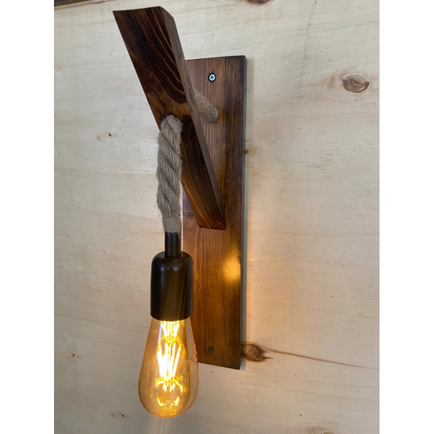 Seinävalaisin AHSAP 1xE27/40W/230V mänty/pähkinä