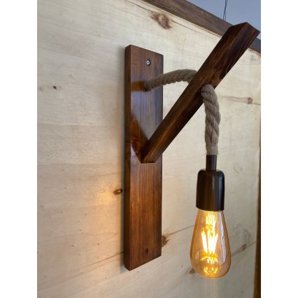 Seinävalaisin AHSAP 1xE27/40W/230V mänty/pähkinä