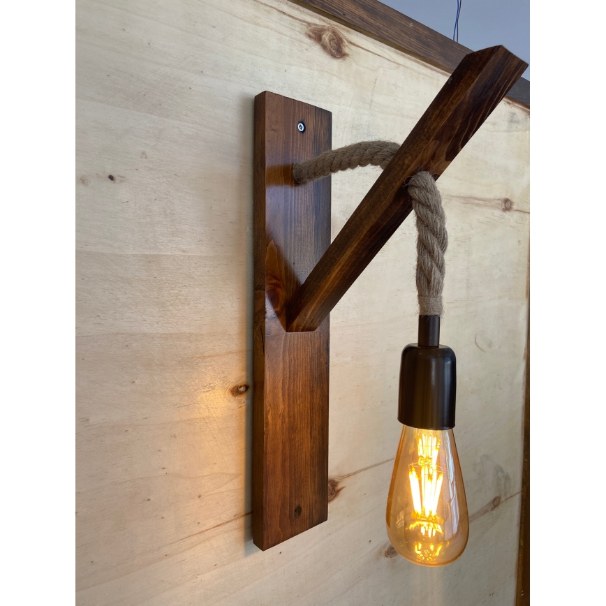 Seinävalaisin AHSAP 1xE27/40W/230V mänty/pähkinä