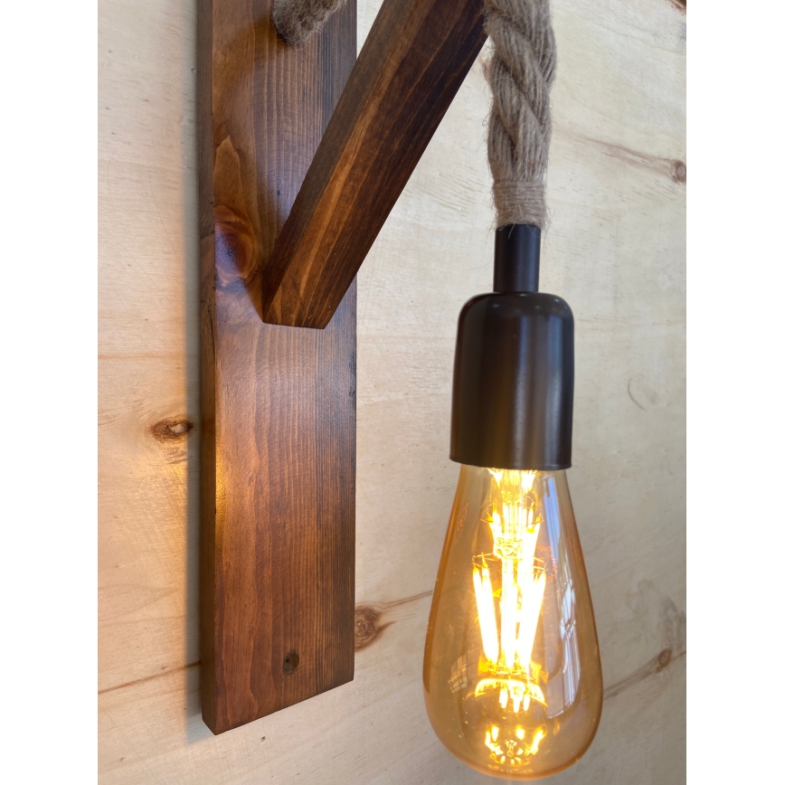 Seinävalaisin AHSAP 1xE27/40W/230V mänty/pähkinä