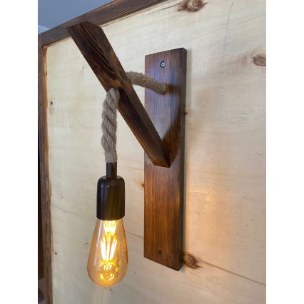 Seinävalaisin AHSAP 1xE27/40W/230V mänty/pähkinä