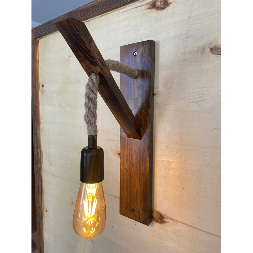 Seinävalaisin AHSAP 1xE27/40W/230V mänty/pähkinä