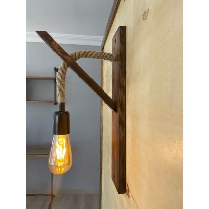 Seinävalaisin AHSAP 1xE27/40W/230V mänty/pähkinä