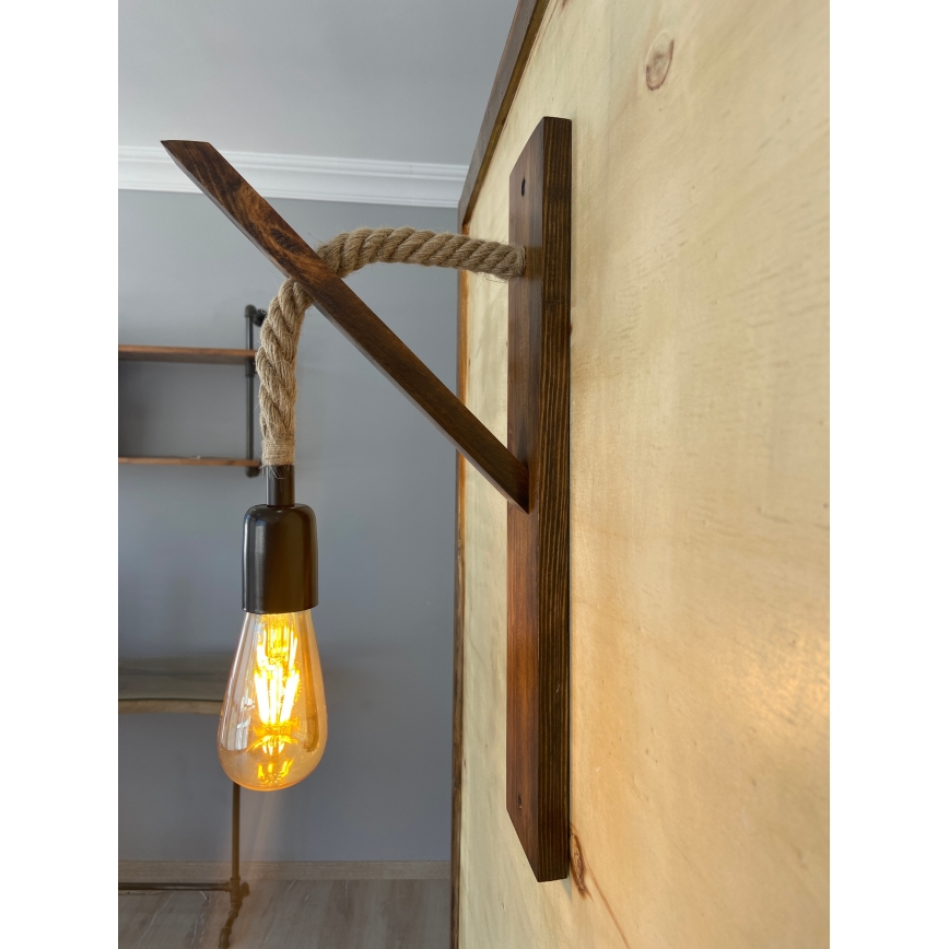 Seinävalaisin AHSAP 1xE27/40W/230V mänty/pähkinä