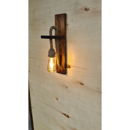 Seinävalaisin AHSAP 1xE27/40W/230V mänty pähkinä