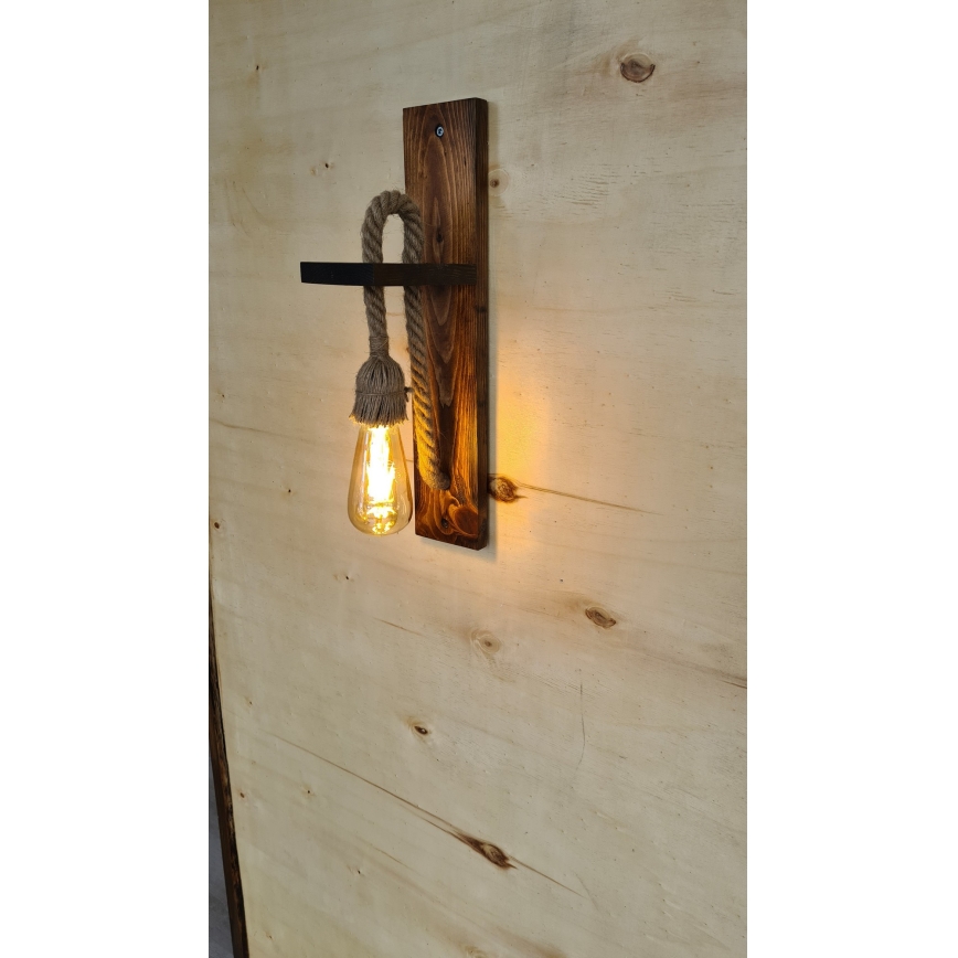 Seinävalaisin AHSAP 1xE27/40W/230V mänty pähkinä