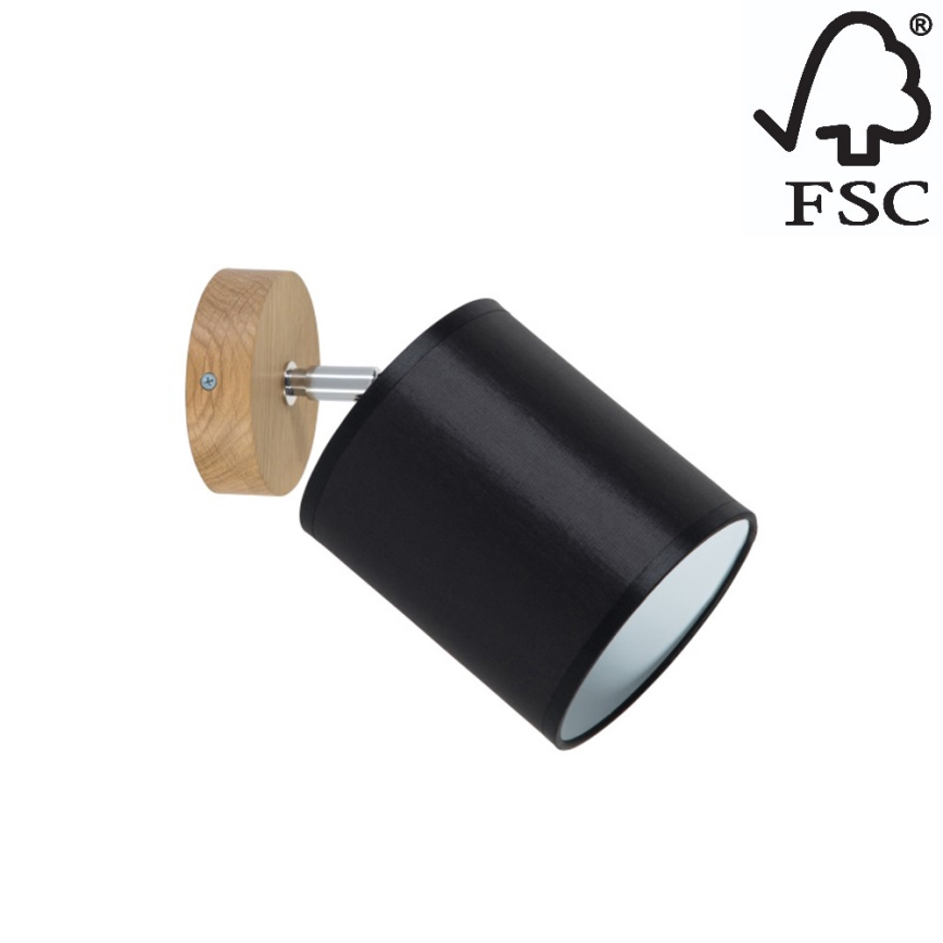 Seinävalaisin APRILLIA 1xE27/25W/230V tammi musta - FSC-sertifioitu