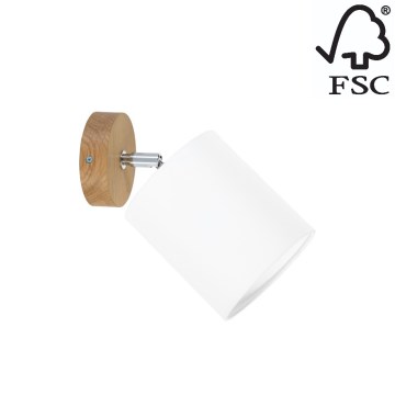 Seinävalaisin APRILLIA 1xE27/25W/230V tammi valkoinen - FSC-sertifioitu