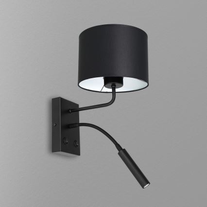 Seinävalaisin ARDEN 1xE27/60W+1xG9/8W/230V musta/valkoinen