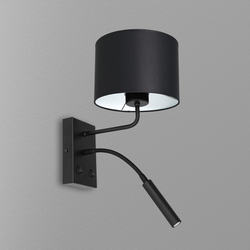 Seinävalaisin ARDEN 1xE27/60W+1xG9/8W/230V musta/valkoinen