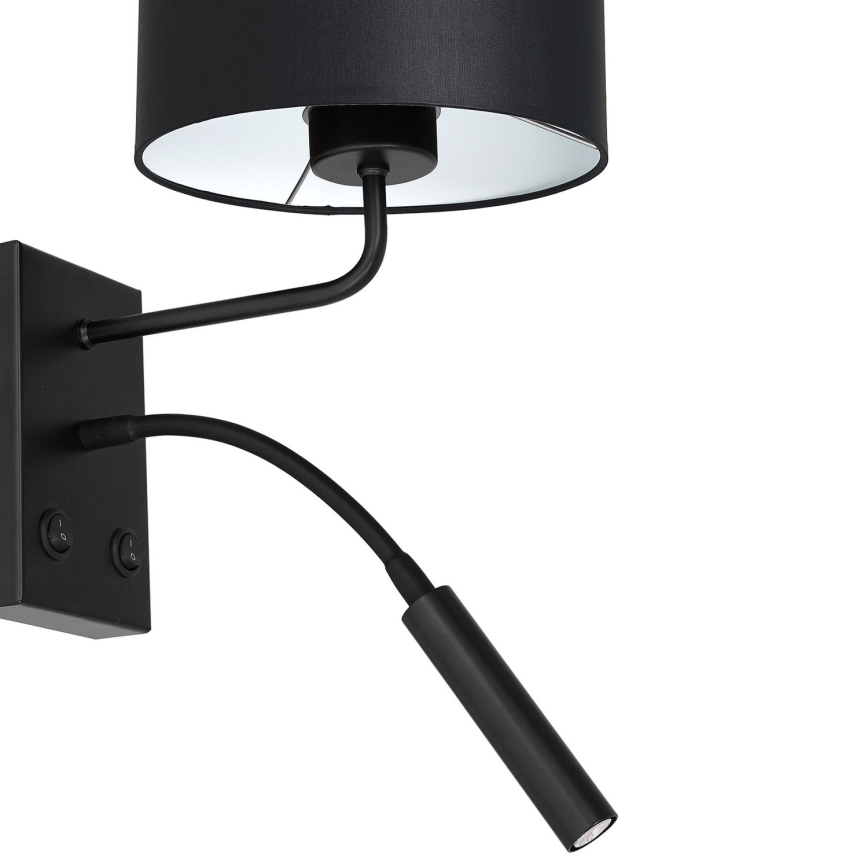 Seinävalaisin ARDEN 1xE27/60W+1xG9/8W/230V musta/valkoinen