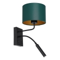 Seinävalaisin ARDEN 1xE27/60W+1xG9/8W/230V vihreä/kulta