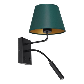 Seinävalaisin ARDEN 1xE27/60W+1xG9/8W/230V vihreä/kulta