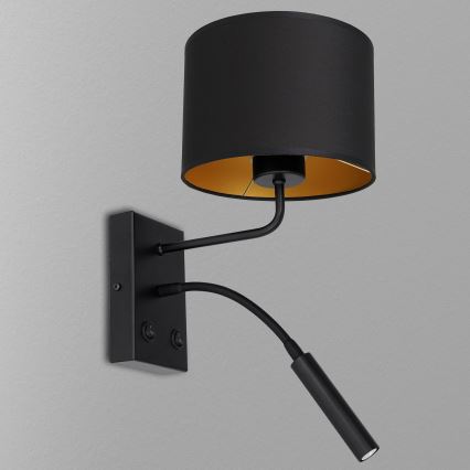 Seinävalaisin ARDEN 1xE27/60W/230V + 1xG9/8W musta/kulta