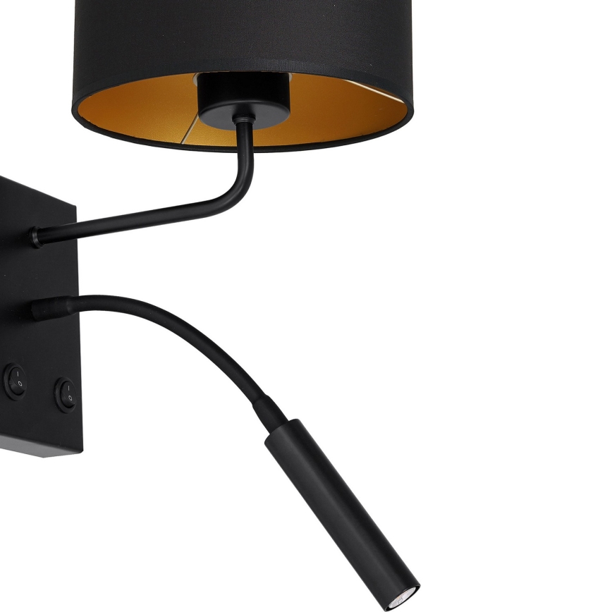 Seinävalaisin ARDEN 1xE27/60W/230V + 1xG9/8W musta/kulta