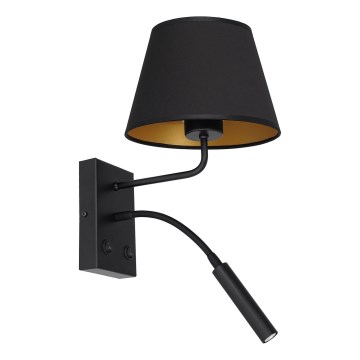 Seinävalaisin ARDEN 1xE27/60W/230V + 1xG9/8W musta/kulta