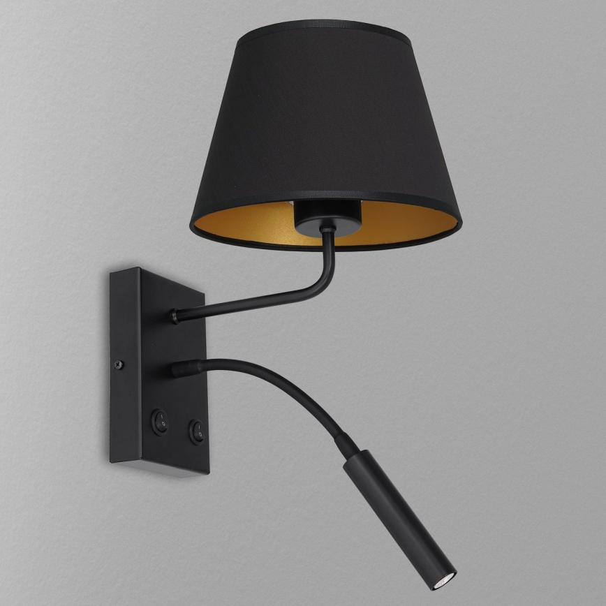 Seinävalaisin ARDEN 1xE27/60W/230V + 1xG9/8W musta/kulta