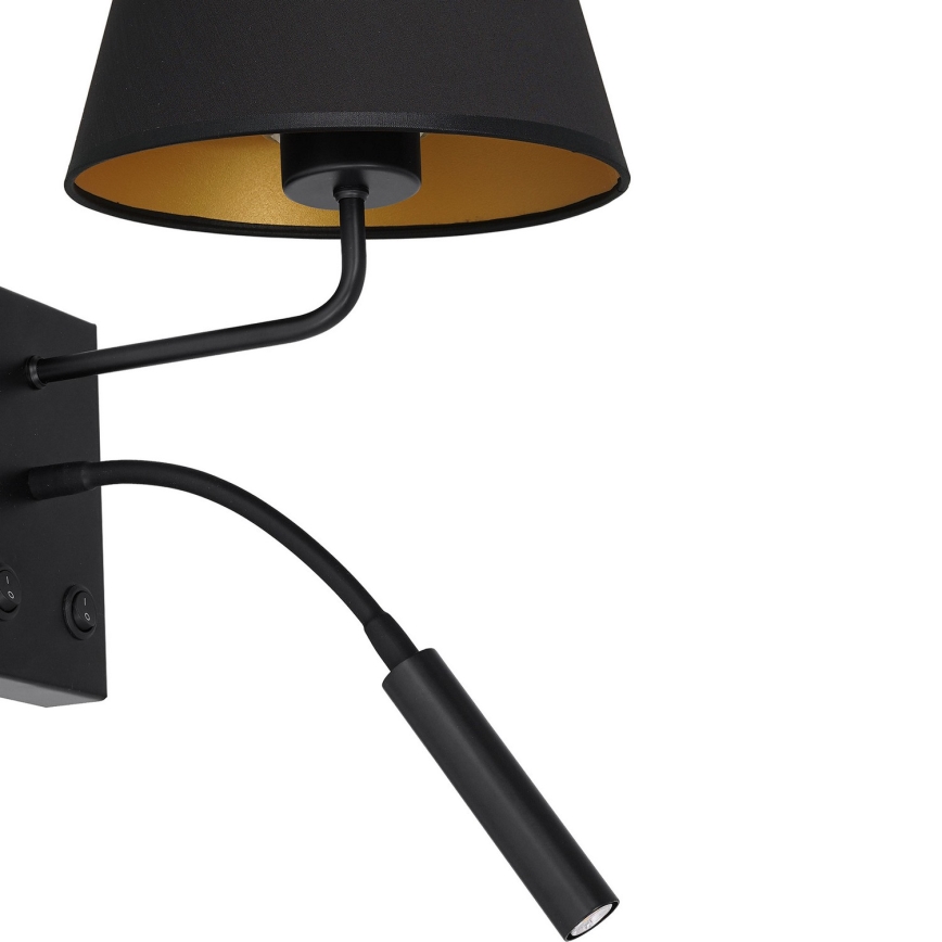 Seinävalaisin ARDEN 1xE27/60W/230V + 1xG9/8W musta/kulta