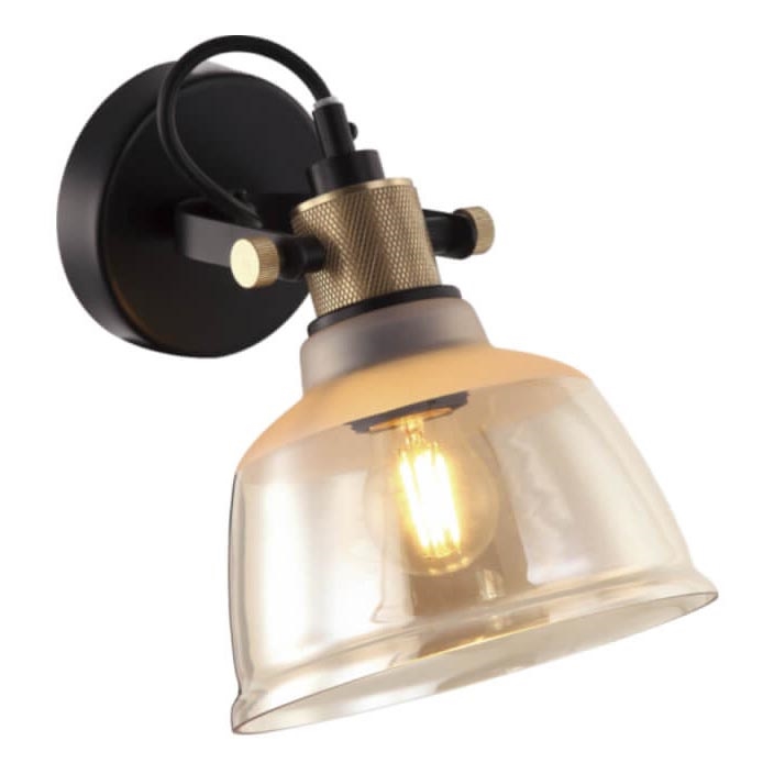 Seinävalaisin ASGARD 1xE27/11W/230V beige/musta/kultainen