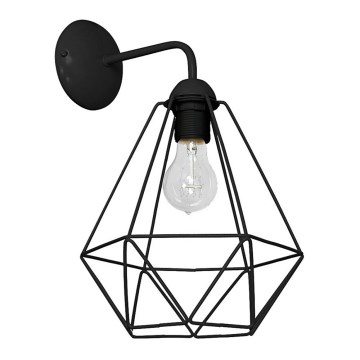 Seinävalaisin BASKET 1xE27/60W/230V musta