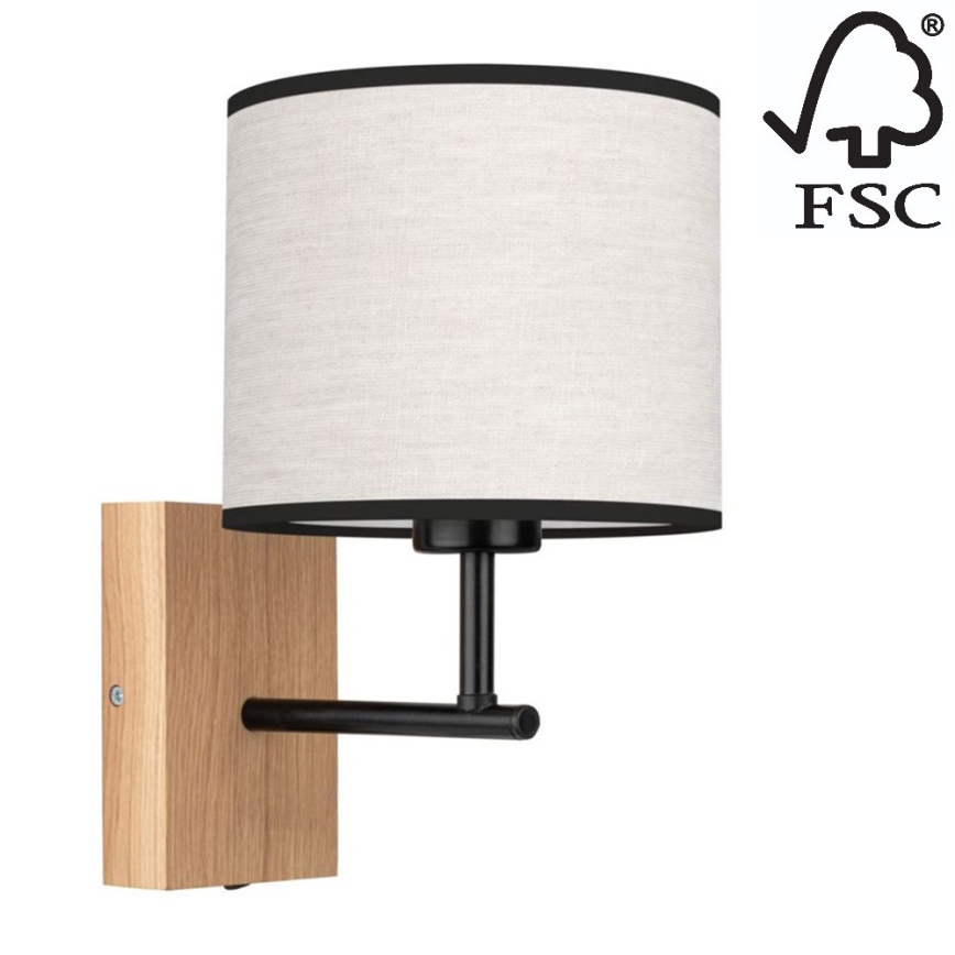 Seinävalaisin BOHO 1xE27/25W/230V tammi - FSC-sertifioitu