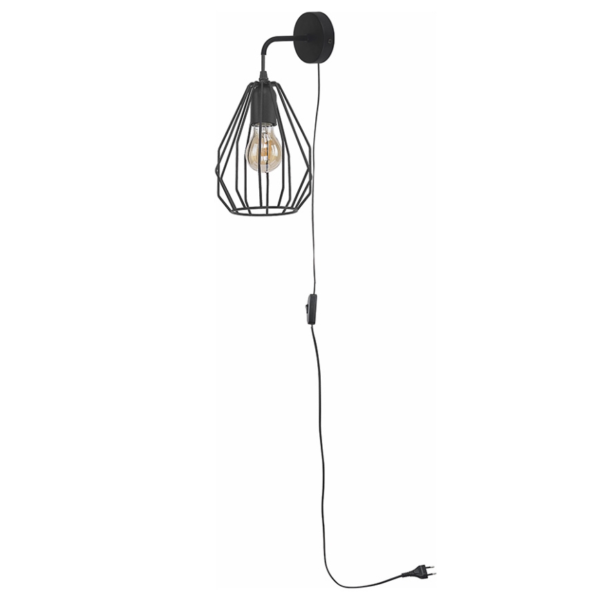 Seinävalaisin BRYLANT BLACK 1xE27/60W/230V