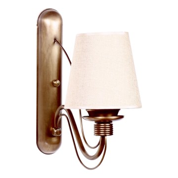 Seinävalaisin CLASSIC 1xE27/40W/230V pronssi/beige