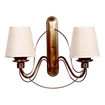 Seinävalaisin CLASSIC 2xE27/40W/230V pronssi/beige