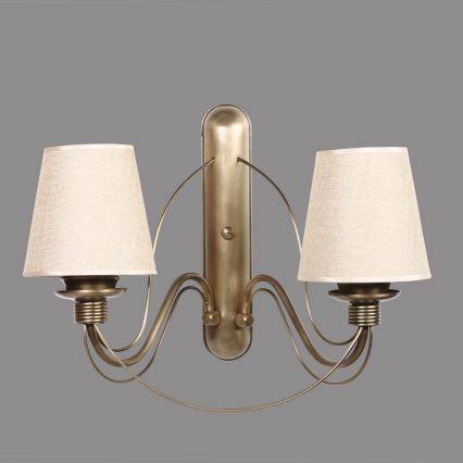 Seinävalaisin CLASSIC 2xE27/40W/230V pronssi/beige