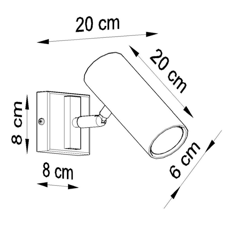 Seinävalaisin DIREZIONE 1xGU10/40W/230V musta