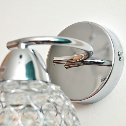 Seinävalaisin DORIS 1xE27/15W/230V kiiltävä kromi/läpinäkyvä