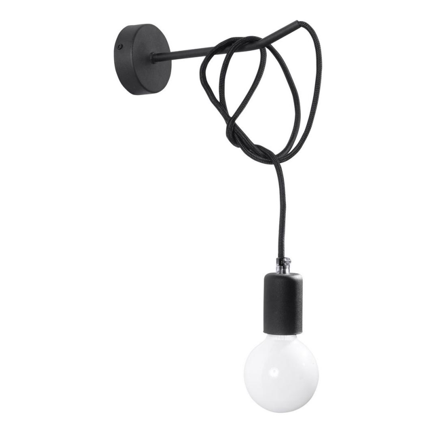 Seinävalaisin EDISON 1xE27/60W/230V musta