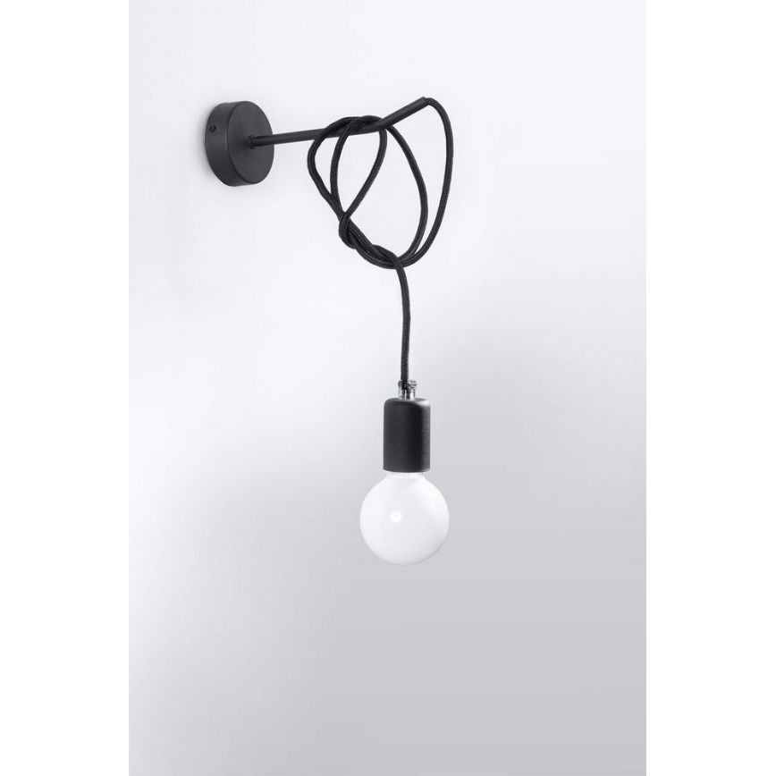 Seinävalaisin EDISON 1xE27/60W/230V musta