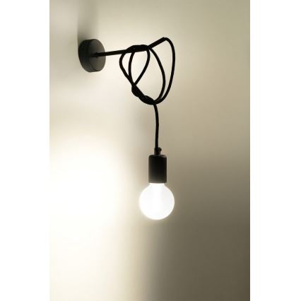 Seinävalaisin EDISON 1xE27/60W/230V musta