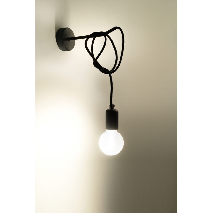 Seinävalaisin EDISON 1xE27/60W/230V musta