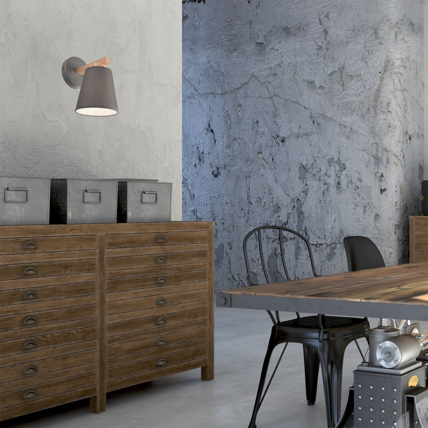 Seinävalaisin ELLIE 1xE27/60W/230V pyökki - FSC sertifioitu