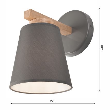 Seinävalaisin ELLIE 1xE27/60W/230V pyökki - FSC sertifioitu