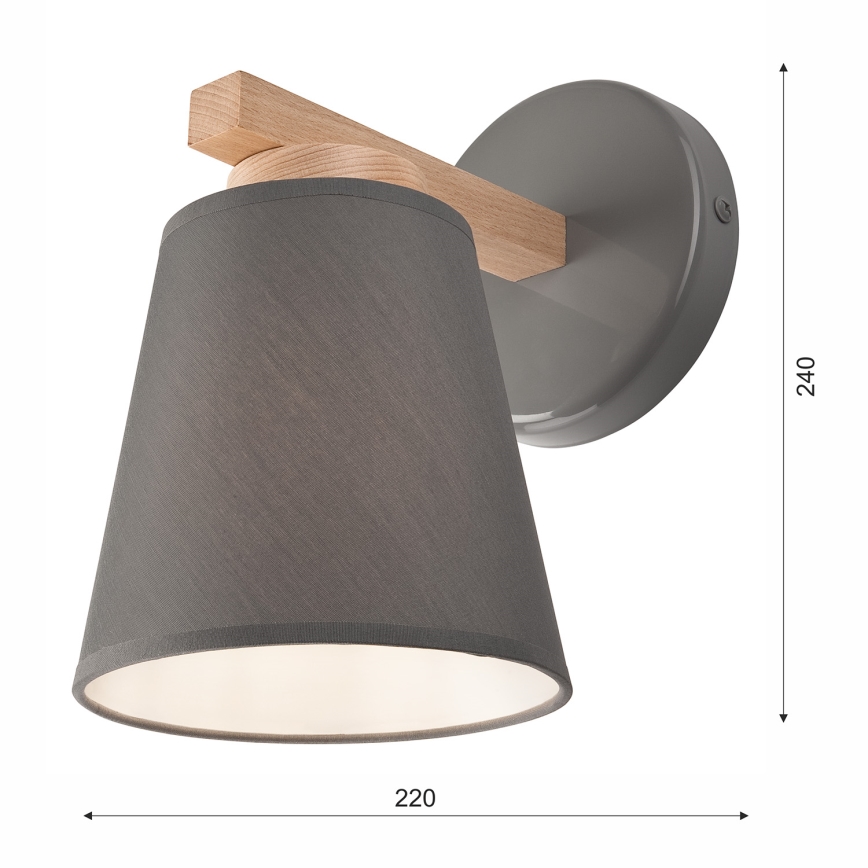 Seinävalaisin ELLIE 1xE27/60W/230V pyökki - FSC sertifioitu