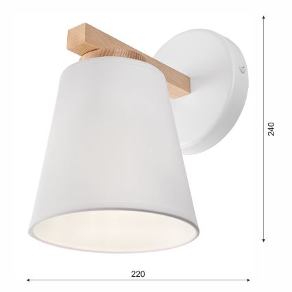 Seinävalaisin ELLIE 1xE27/60W/230V pyökki - FSC sertifioitu
