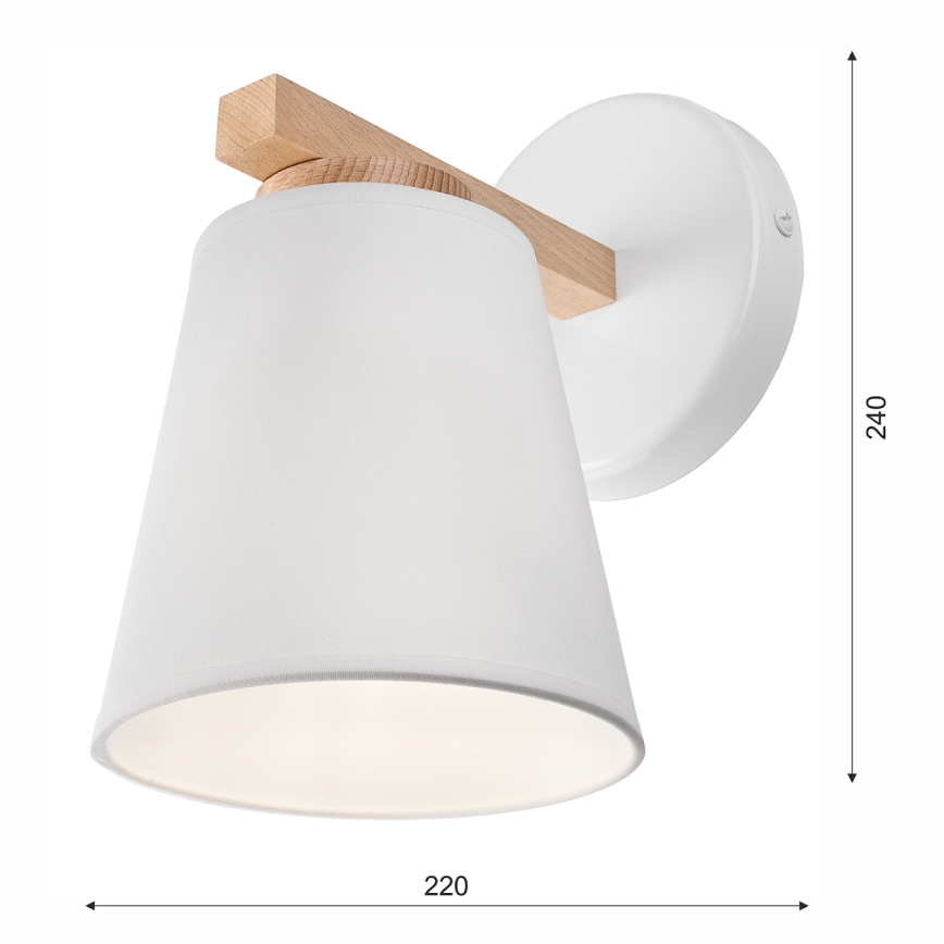 Seinävalaisin ELLIE 1xE27/60W/230V pyökki - FSC sertifioitu