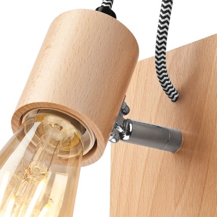 Seinävalaisin GUSTAVO 1xE27/60W/230V pyökki - FSC sertifioitu
