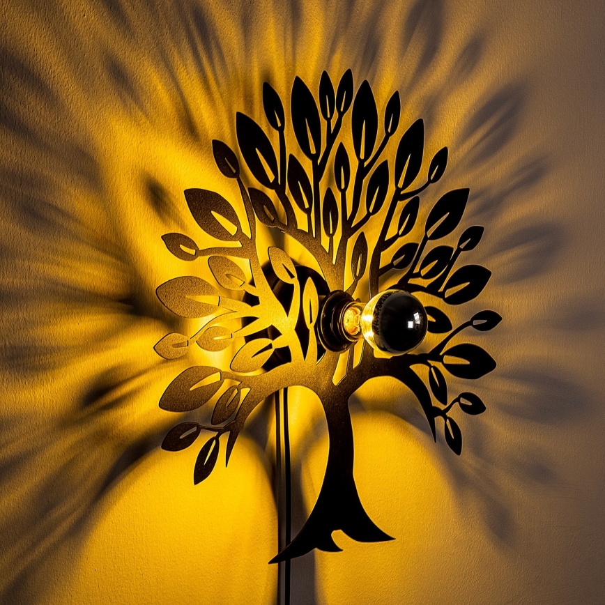 Seinävalaisin HEART TREE 1xE27/40W/230V musta