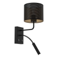Seinävalaisin LOFT SHADE 1xE27/60W+1xG9/8W/230V musta/kultainen