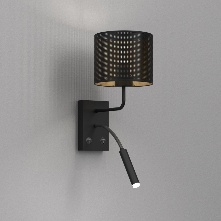 Seinävalaisin LOFT SHADE 1xE27/60W+1xG9/8W/230V musta/kultainen