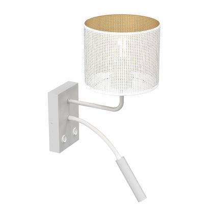 Seinävalaisin LOFT SHADE 1xE27/60W+1xG9/8W/230V valkoinen/kultainen