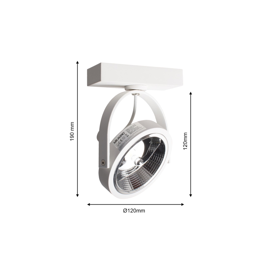 Seinävalaisin LUGAR 1xAR111 - GU10/25W/230V