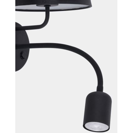 Seinävalaisin MAJA 1xE27/15W/230V + 1xGU10/10W/230V musta