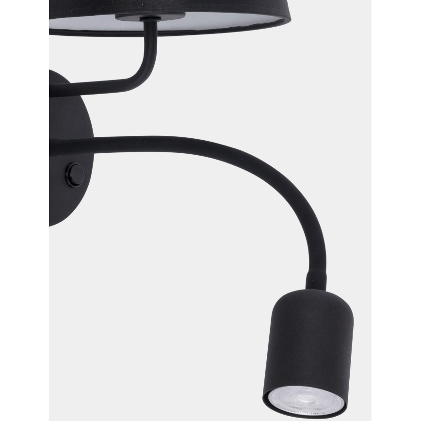 Seinävalaisin MAJA 1xE27/15W/230V + 1xGU10/10W/230V musta